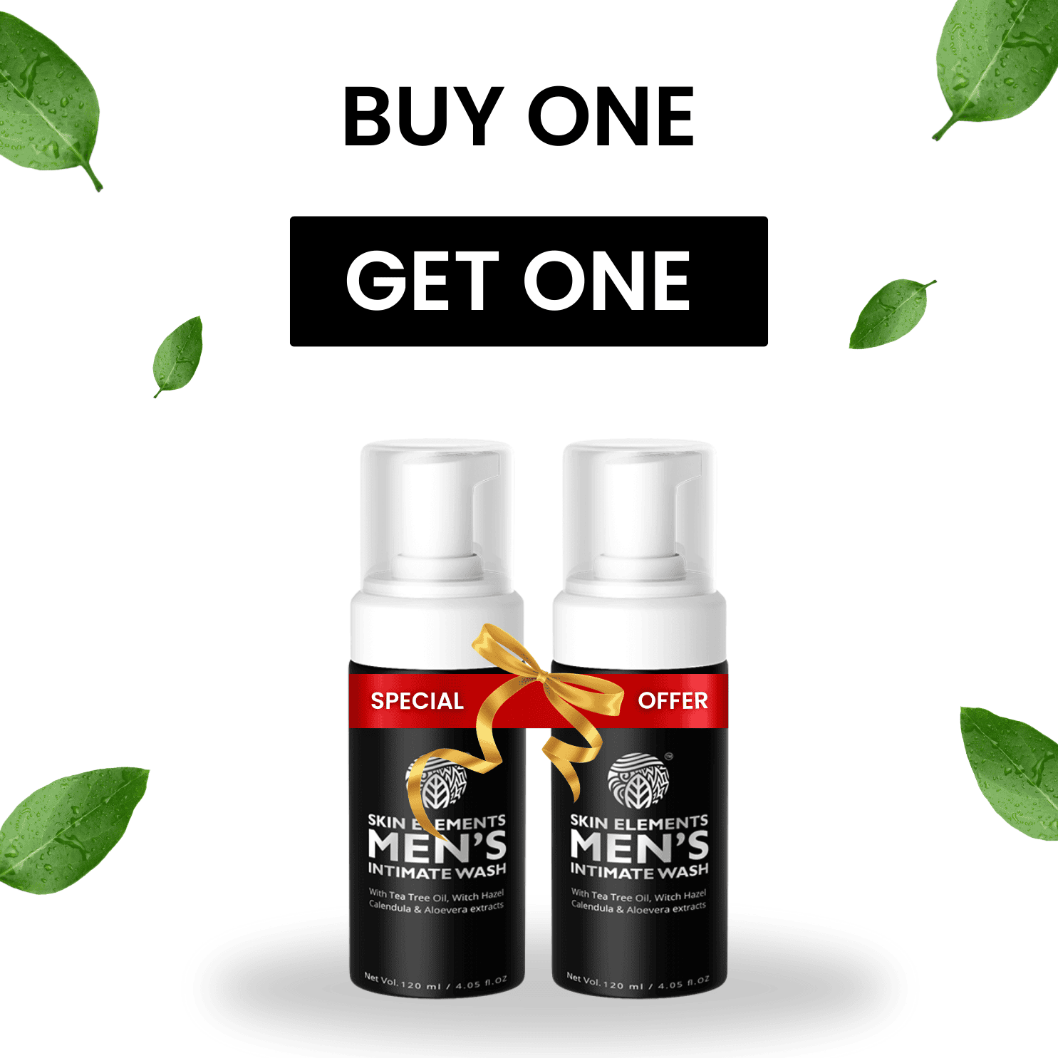 Ultimate Hygiene Duo- Men's Intimate Wash Controls Odor and Soothes Skin (120ml) | Buy 1 Get 1 Free |