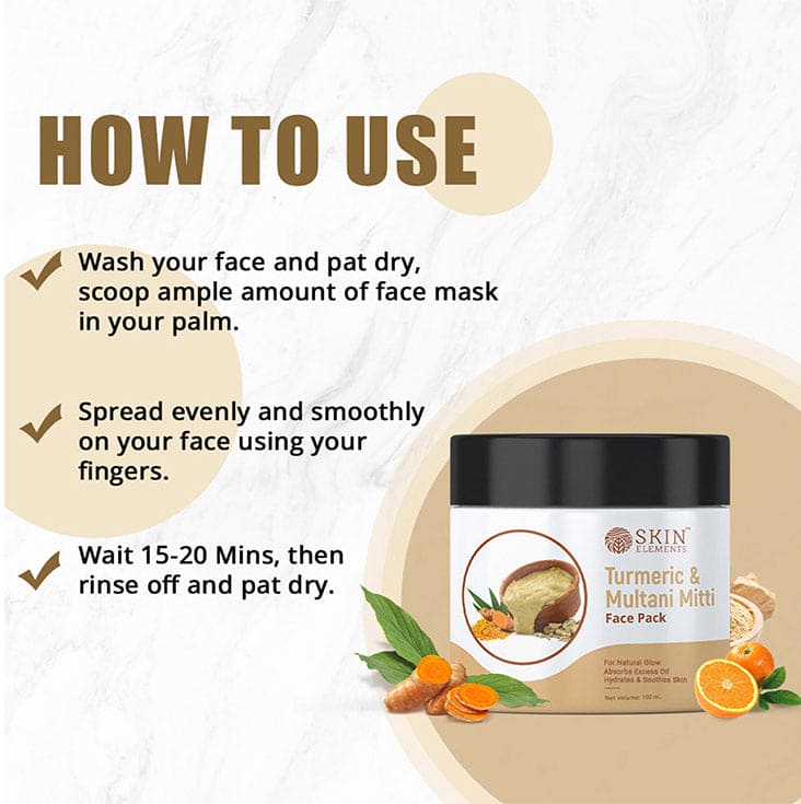 Buy Multani Mitti Face Pack | Turmeric & Ubtan Face Pack - SKIN ELEMENTS