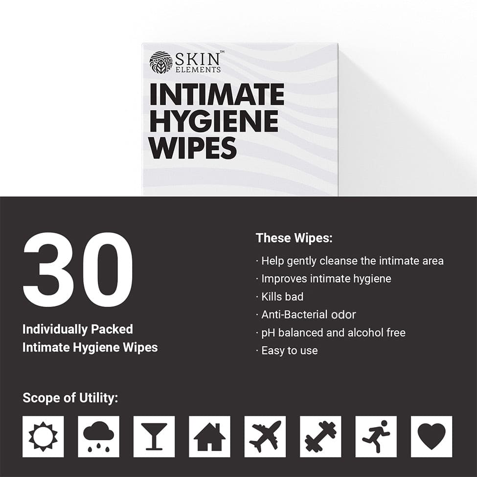 Intimate Hygiene Wipes With Tea Tree Oil &amp; Neem Extracts | (Pack of 30) | Improves Intimate Hygiene |